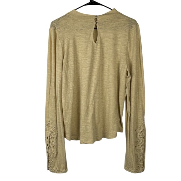 We the Free Hooked on You Mockneck Embroidered Boho Top Cream Size - Picture 7 of 16